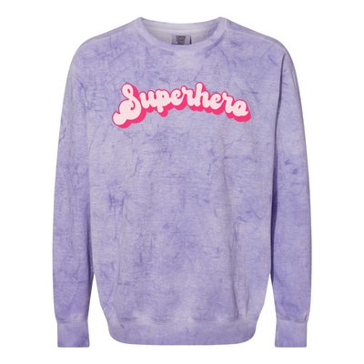 Superhero Cute Vintage Retro Halloween Super Hero Colorblast Crewneck Sweatshirt