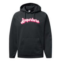 Superhero Cute Vintage Retro Halloween Super Hero Performance Fleece Hoodie