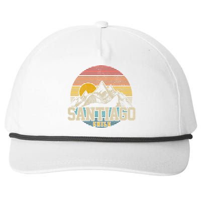 Santiago Chile Vintage Mountains Retro Souvenir Gift Snapback Five-Panel Rope Hat