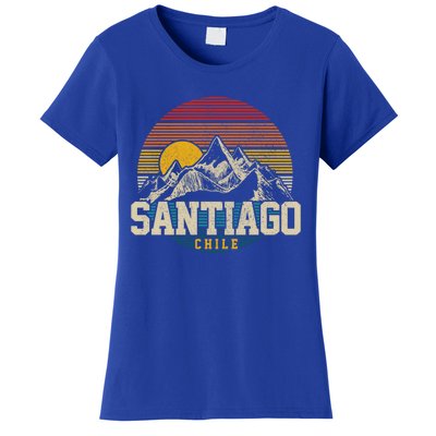 Santiago Chile Vintage Mountains Retro Souvenir Gift Women's T-Shirt