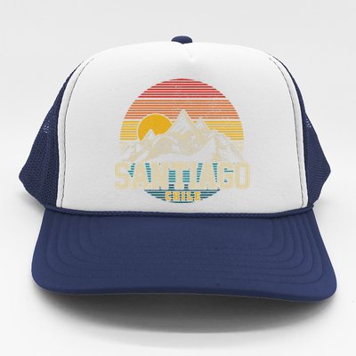 Santiago Chile Vintage Mountains Retro Souvenir Gift Trucker Hat