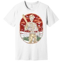 Spooky Creepy Vintage Baseball Skeleton Halloween Boy Premium T-Shirt