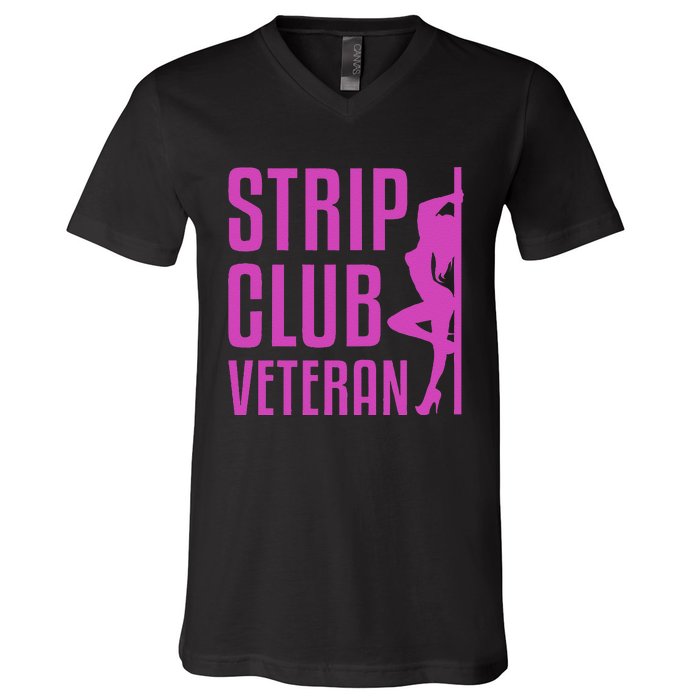 Strip Club Veteran Millitary Soldier Vintage V-Neck T-Shirt