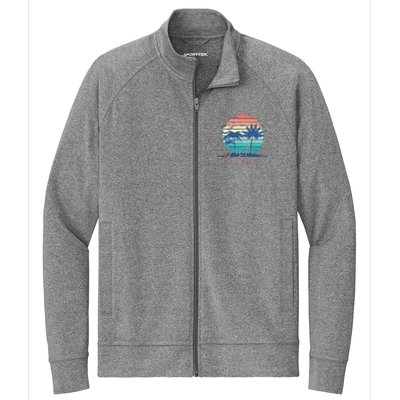 Santa Cruz Vintage Summer Vibes Beach Sunset Retro Palm Tree Stretch Full-Zip Cadet Jacket