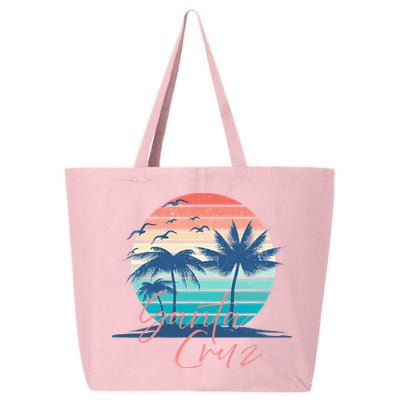 Santa Cruz Vintage Summer Vibes Beach Sunset Retro Palm Tree 25L Jumbo Tote