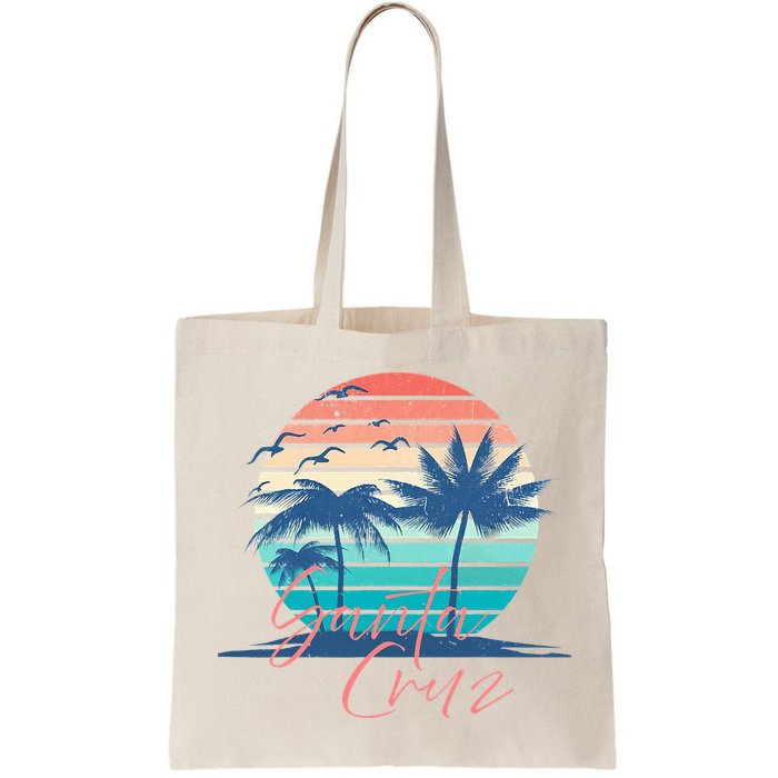Santa Cruz Vintage Summer Vibes Beach Sunset Retro Palm Tree Bag