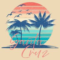 Santa Cruz Vintage Summer Vibes Beach Sunset Retro Palm Tree Bag