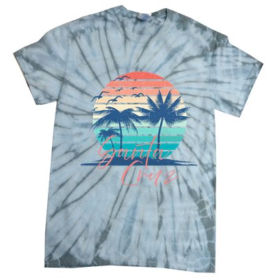 Santa Cruz Vintage Summer Vibes Beach Sunset Retro Palm Tree Tie-Dye T-Shirt