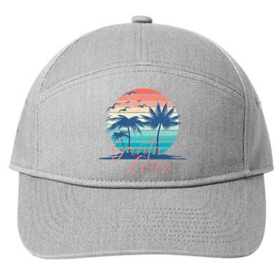 Santa Cruz Vintage Summer Vibes Beach Sunset Retro Palm Tree 7-Panel Snapback Hat