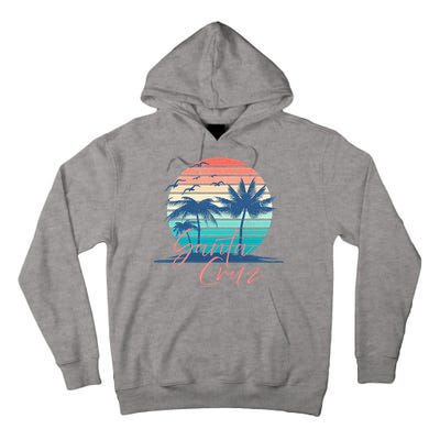 Santa Cruz Vintage Summer Vibes Beach Sunset Retro Palm Tree Tall Hoodie