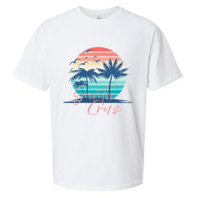Santa Cruz Vintage Summer Vibes Beach Sunset Retro Palm Tree Sueded Cloud Jersey T-Shirt