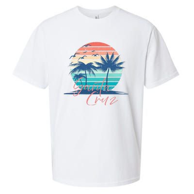 Santa Cruz Vintage Summer Vibes Beach Sunset Retro Palm Tree Sueded Cloud Jersey T-Shirt