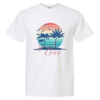 Santa Cruz Vintage Summer Vibes Beach Sunset Retro Palm Tree Garment-Dyed Heavyweight T-Shirt