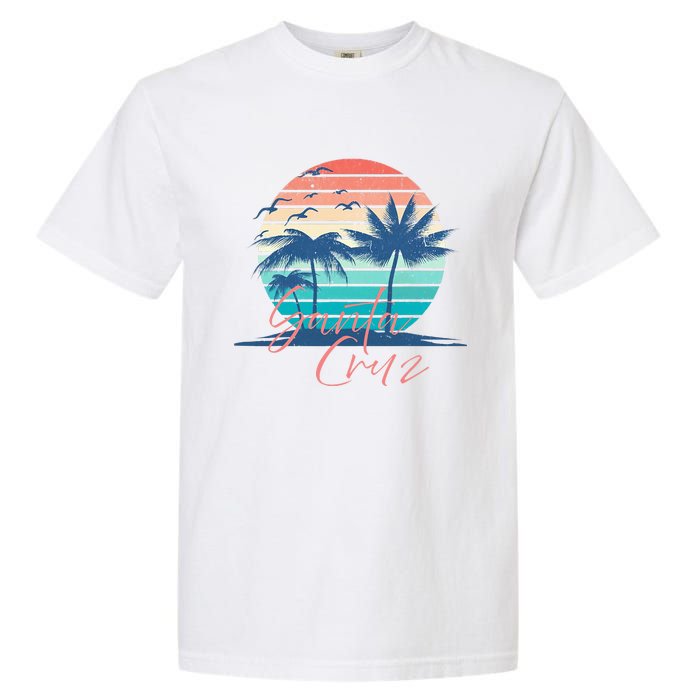 Santa Cruz Vintage Summer Vibes Beach Sunset Retro Palm Tree Garment-Dyed Heavyweight T-Shirt