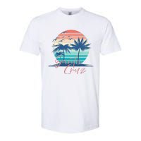 Santa Cruz Vintage Summer Vibes Beach Sunset Retro Palm Tree Softstyle CVC T-Shirt