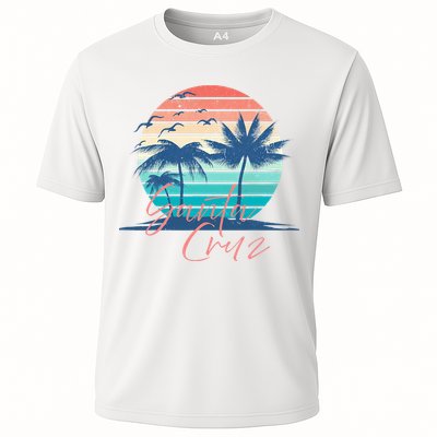 Santa Cruz Vintage Summer Vibes Beach Sunset Retro Palm Tree Performance Shirt