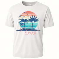 Santa Cruz Vintage Summer Vibes Beach Sunset Retro Palm Tree Performance Shirt
