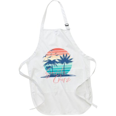 Santa Cruz Vintage Summer Vibes Beach Sunset Retro Palm Tree Apron
