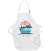 Santa Cruz Vintage Summer Vibes Beach Sunset Retro Palm Tree Apron
