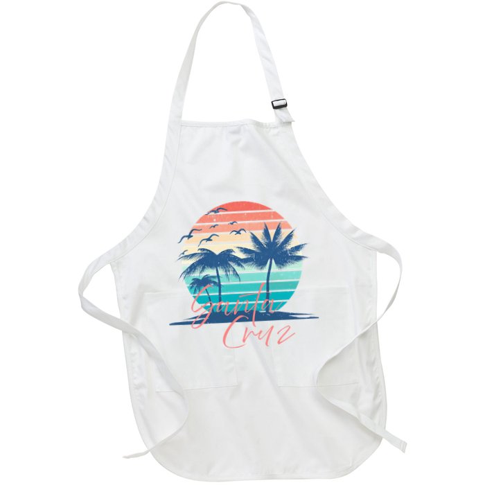 Santa Cruz Vintage Summer Vibes Beach Sunset Retro Palm Tree Apron