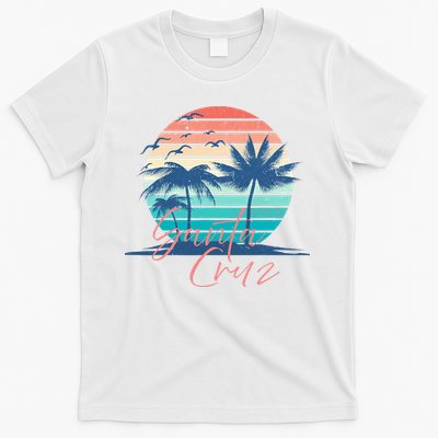 Santa Cruz Vintage Summer Vibes Beach Sunset Retro Palm Tree T-Shirt