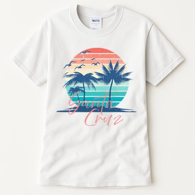 Santa Cruz Vintage Summer Vibes Beach Sunset Retro Palm Tree Tall T-Shirt