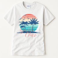 Santa Cruz Vintage Summer Vibes Beach Sunset Retro Palm Tree Tall T-Shirt