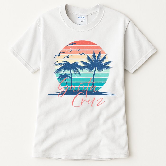 Santa Cruz Vintage Summer Vibes Beach Sunset Retro Palm Tree Tall T-Shirt