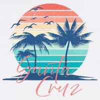 Santa Cruz Vintage Summer Vibes Beach Sunset Retro Palm Tree Tall T-Shirt