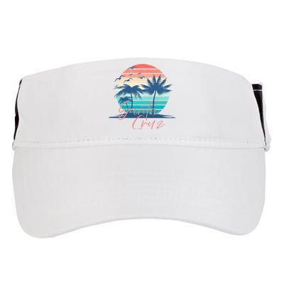 Santa Cruz Vintage Summer Vibes Beach Sunset Retro Palm Tree Adult Drive Performance Visor