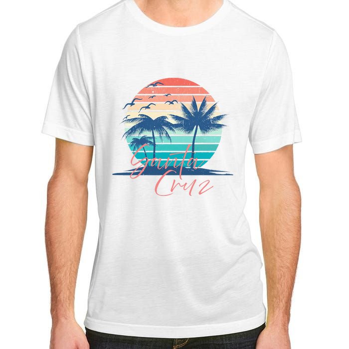 Santa Cruz Vintage Summer Vibes Beach Sunset Retro Palm Tree Adult ChromaSoft Performance T-Shirt