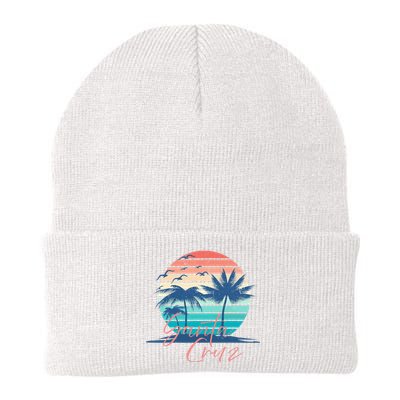 Santa Cruz Vintage Summer Vibes Beach Sunset Retro Palm Tree Knit Cap Winter Beanie