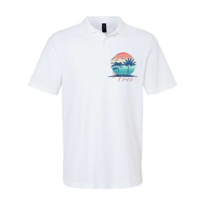 Santa Cruz Vintage Summer Vibes Beach Sunset Retro Palm Tree Softstyle Adult Sport Polo