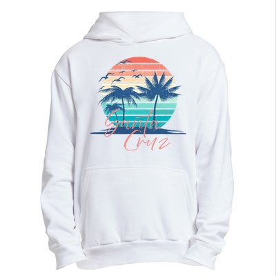 Santa Cruz Vintage Summer Vibes Beach Sunset Retro Palm Tree Urban Pullover Hoodie