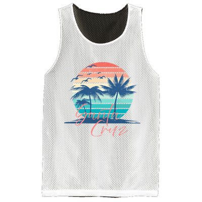 Santa Cruz Vintage Summer Vibes Beach Sunset Retro Palm Tree Mesh Reversible Basketball Jersey Tank