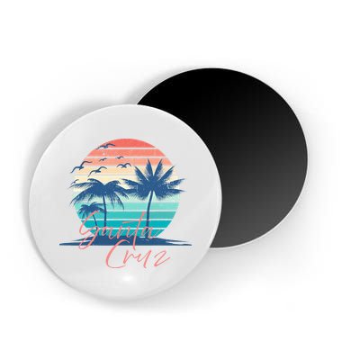 Santa Cruz Vintage Summer Vibes Beach Sunset Retro Palm Tree Magnet