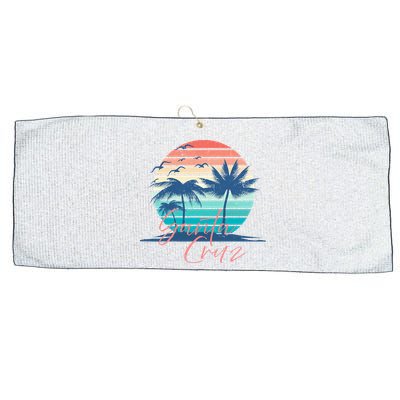 Santa Cruz Vintage Summer Vibes Beach Sunset Retro Palm Tree Large Microfiber Waffle Golf Towel