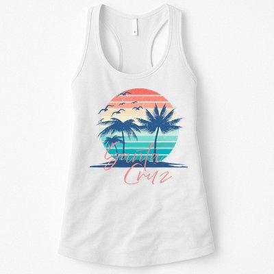 Santa Cruz Vintage Summer Vibes Beach Sunset Retro Palm Tree Womens Tank Top