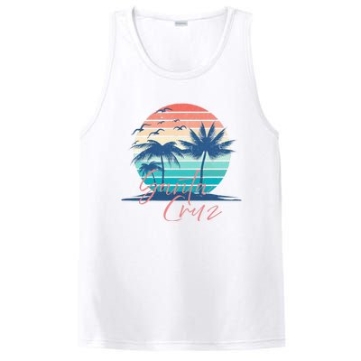 Santa Cruz Vintage Summer Vibes Beach Sunset Retro Palm Tree PosiCharge Competitor Tank