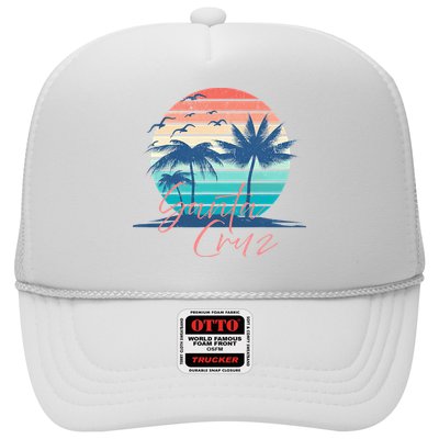 Santa Cruz Vintage Summer Vibes Beach Sunset Retro Palm Tree Trucker Hat