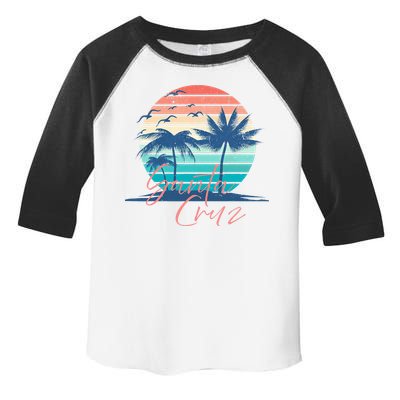 Santa Cruz Vintage Summer Vibes Beach Sunset Retro Palm Tree Toddler Fine Jersey T-Shirt