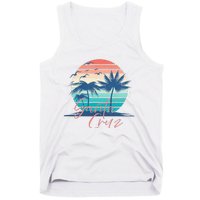 Santa Cruz Vintage Summer Vibes Beach Sunset Retro Palm Tree Tank Top