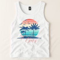 Santa Cruz Vintage Summer Vibes Beach Sunset Retro Palm Tree Tank Top