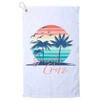 Santa Cruz Vintage Summer Vibes Beach Sunset Retro Palm Tree Golf Towel