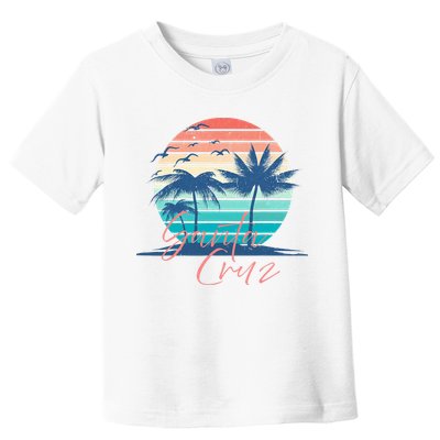 Santa Cruz Vintage Summer Vibes Beach Sunset Retro Palm Tree Toddler T-Shirt