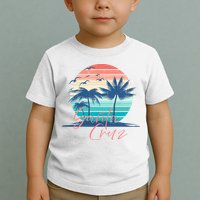 Santa Cruz Vintage Summer Vibes Beach Sunset Retro Palm Tree Toddler T-Shirt