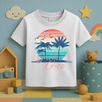 Santa Cruz Vintage Summer Vibes Beach Sunset Retro Palm Tree Toddler T-Shirt