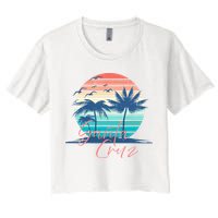 Santa Cruz Vintage Summer Vibes Beach Sunset Retro Palm Tree Crop Top