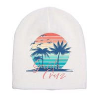 Santa Cruz Vintage Summer Vibes Beach Sunset Retro Palm Tree Short Acrylic Beanie