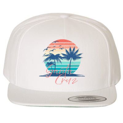 Santa Cruz Vintage Summer Vibes Beach Sunset Retro Palm Tree Wool Snapback Cap